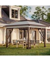 Spacious 12'x12' Pop-Up Gazebo with Adjustable Height and Bug Netting Protection