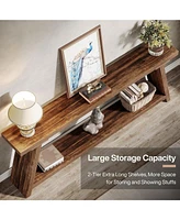 Tribesigns 70.9 Inches Extra Long Sofa Table Behind Couch, Industrial Entry Console Table with Storage for Hallway, Entryway, Living Room