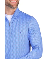 Men's Blue Tees Printed Performance Quarter Zip