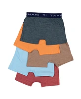 Tahari Toddler Boys 5-Pack Solid Color Cotton Boxer Briefs with Logo Waistband