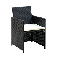 vidaXL Piece Patio Lounge Set with Cushions Poly Rattan