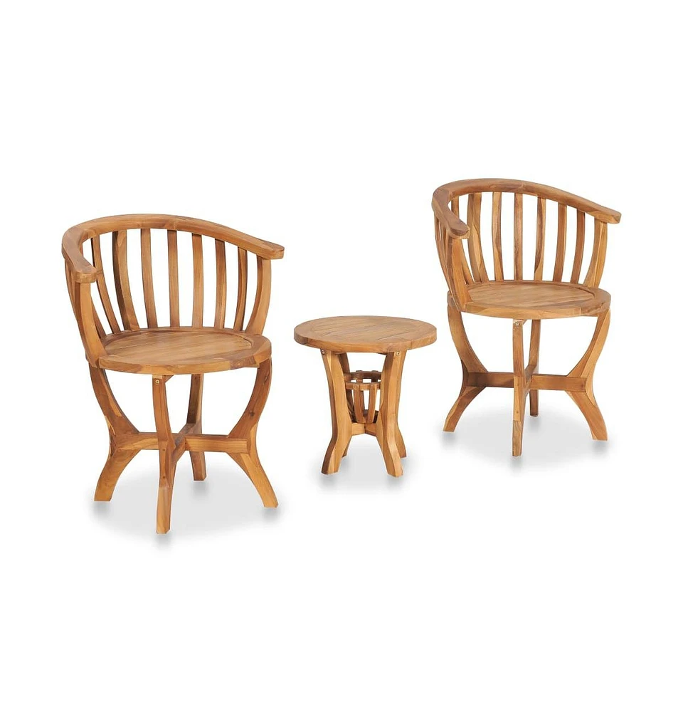 vidaXL 3 Piece Patio Bistro Set Solid Teak Wood