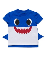 Pinkfong Little Boys Baby Shark Mommy Shark T-Shirt and French Terry Shorts Outfit Set Newborn to