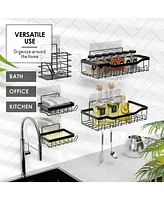 Clara Clark Premium Adhesive Shower Caddy & Bathroom Organizer - Grey
