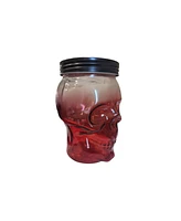 Amici Home Skull Glass Canister - Red Ombre