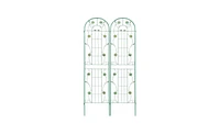 Slickblue 2-Pack Metal Garden Trellis – 86.7'' x 19.7'', Rustproof Green Trellis for Climbing Plants and Outdoor Flower Support