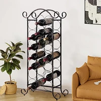 Kings Brand Furniture Floor Freestanding Metal Wine Rack, Wine Bottle Holder Stands, Wine Storage for Home Bar