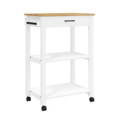 vidaXL Kitchen Trolley Monza 23.6"x15.7"x35.4" Solid Wood Pine