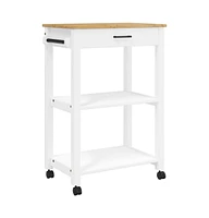 vidaXL Kitchen Trolley Monza 23.6"x15.7"x35.4" Solid Wood Pine