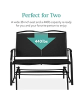 Best Choice Products 2-Person Outdoor Swing Glider, Steel Patio Loveseat, Bench Rocker w/ Armrests