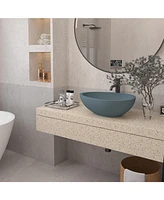 Casainc 15.35'' Concrete Oval Bathroom Sink