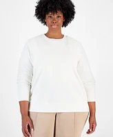 Id Ideology Plus Size Fleece Crewneck Pullover Top, Created for Macy's
