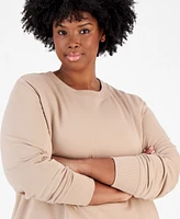 Id Ideology Plus Fleece Crewneck Pullover Top, Created for Macy's