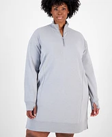 Id Ideology Plus Size Fleece 1/4-Zip Dress, Created for Macy's