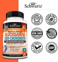 BioSchwartz Glucosamine Chondroitin Msm 2110mg - Joint Support Supplement with Turmeric Curcumin- Made in Usa