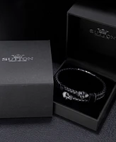 Rhona Sutton Black Reaper Leather Stainless Steel Bracelet