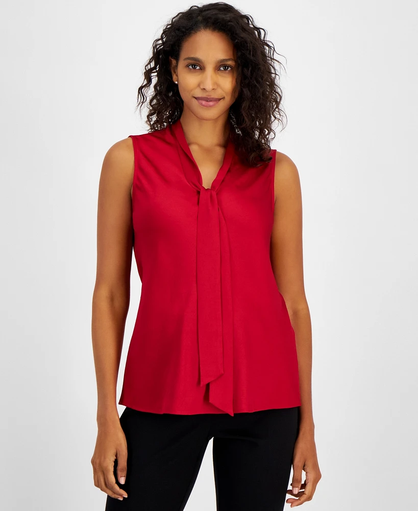 Kasper Women's Tie-Neck Sleeveless Top