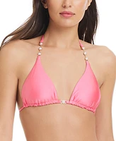 Red Carter Women's Classic Beaded Triangle Bikini Top