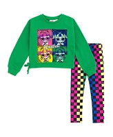 L.o.l. Surprise! Girls French Terry Sweatshirt and Leggings Outfit Set