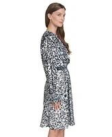 Halston Women's Animal-Print Fit & Flare Dress