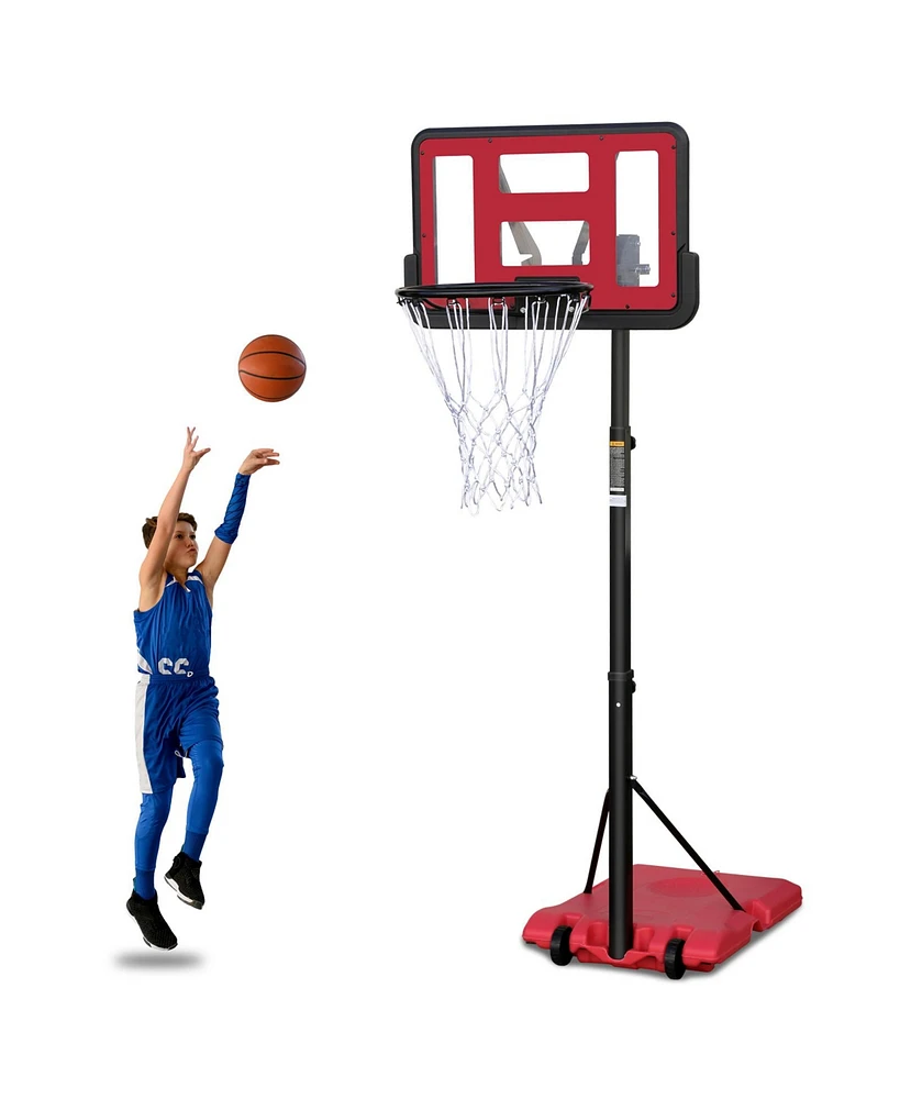 Slickblue Backboard Portable Basketball Goal System with Stable Base and Wheels for Easy Mobility