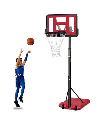 Slickblue Backboard Portable Basketball Goal System with Stable Base and Wheels for Easy Mobility