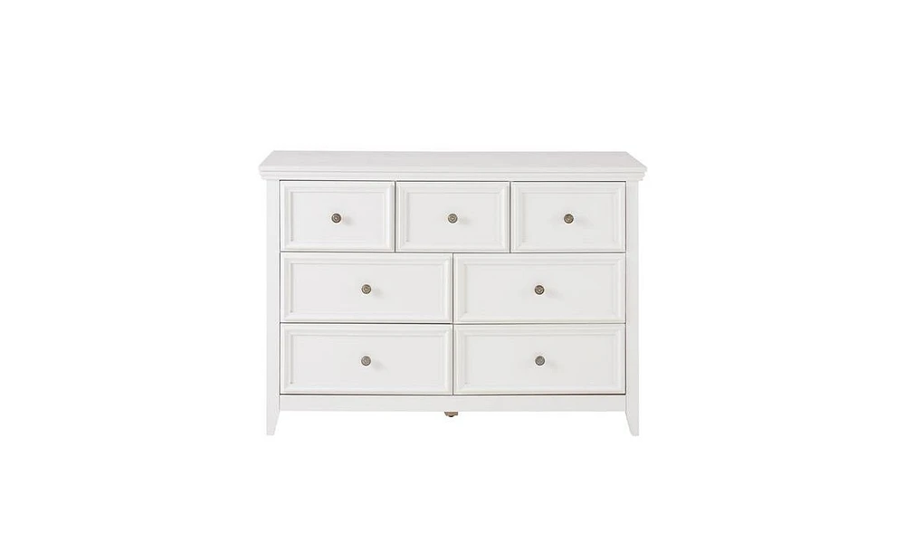 Slickblue Modern 7-Drawer Dresser – White Cabinet with 7 Drawers, Perfect for Living Room or Farmhouse Closet Storage