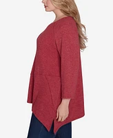 Ruby Rd. Plus Size Scoop Neck Hatchi Knit Sharkbite Top