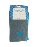 Country Living Marine Blue Microfiber Dog Bath Towel