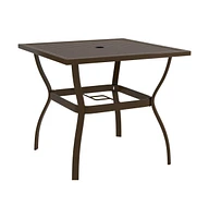 vidaXL Patio Table Brown 32.1"x32.1"x28.3" Steel