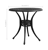 vidaXL Patio Table 30.7"x30.7"x28.3" Cast Aluminum