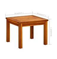 vidaXL Patio Coffee Table 17.7"x17.7"x14.2" Solid Acacia Wood