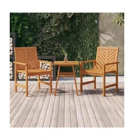 vidaXL 3 Piece Patio Lounge Set Solid Wood Acacia