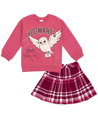 Harry Potter Girls Hedwig Fleece Sweatshirt and Pleated Skirt to (4 - 14-16)