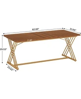 Tribesigns 63" x 31.5" Large Computer Desk, Modern Wood Home Office Desk, Computer Table Executive Desk, Study Writing Table Workstation for Living Ro