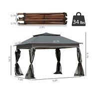 Slickblue Tent Outdoor Patio Pop-Up Canopy Gazebo for Backyard Events and Shade