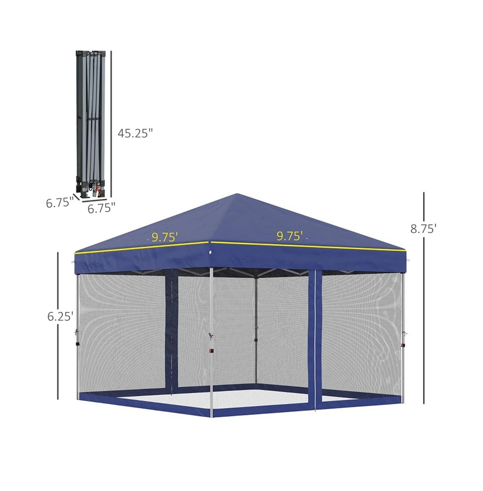 Slickblue 10' x 10' Pop-Up Canopy Tent for Quick Outdoor Shelter