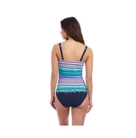 Profile by Gottex Women's Harmony D Cup Center Ruched Tricolored Tankini