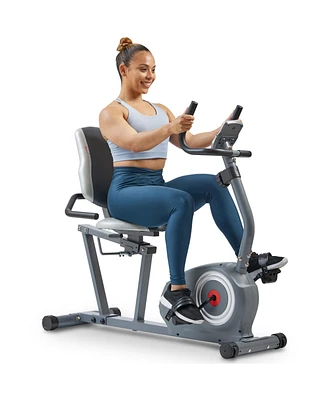 Sunny Health & Fitness Indoor Recumbent Exercise Bike W Free SunnyFit App via Smart Bluetooth, Magnetic Senior Cycling - Sf-RB422003