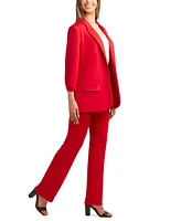 Bcx Juniors' Solid Ruched-Sleeve Open-Front Blazer