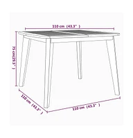 vidaXL Patio Table 43.3"x43.3"x29.5" Solid Wood Acacia