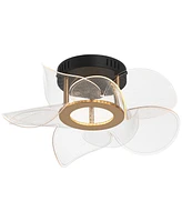 Possini Euro Design Possini Euro Etherea 16" Modern Black and Gold Led Ceiling Light