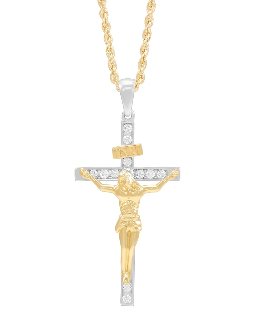 Grown With Love Men's Lab Grown Diamond Crucifix 22" Pendant Necklace (1/3 ct. t.w.) in 10k Gold - Two