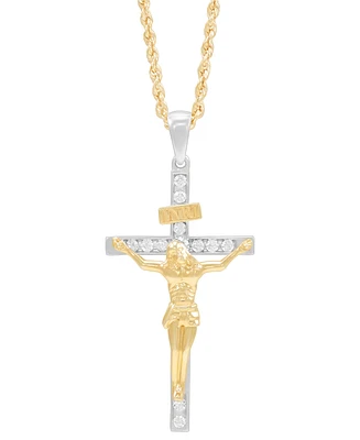 Grown With Love Men's Lab Grown Diamond Crucifix 22" Pendant Necklace (1/3 ct. t.w.) in 10k Gold