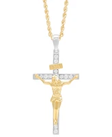 Grown With Love Men's Lab Grown Diamond Crucifix 22" Pendant Necklace (1/3 ct. t.w.) in 10k Gold - Two