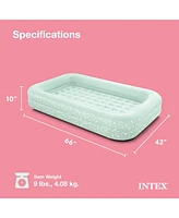 Intex Kids Travel Air Mattress Inflatable Bed with Raised Sides and Hand Pump