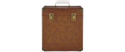 Gpo Retro SWB18BRO 12" Vinyl Record Case 35 Count Capacity with Removable Lid - Brown