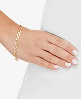 Figaro Open Link Chain Bracelet in 10k Gold