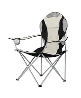 Slickblue Medium Camping Chair – Black Gray Folding Fishing Chair, Portable and Compact