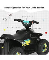 Gymax 6V Kids Electric Quad Atv 4 Wheels Ride On Toy Toddlers Forward & Reverse Red